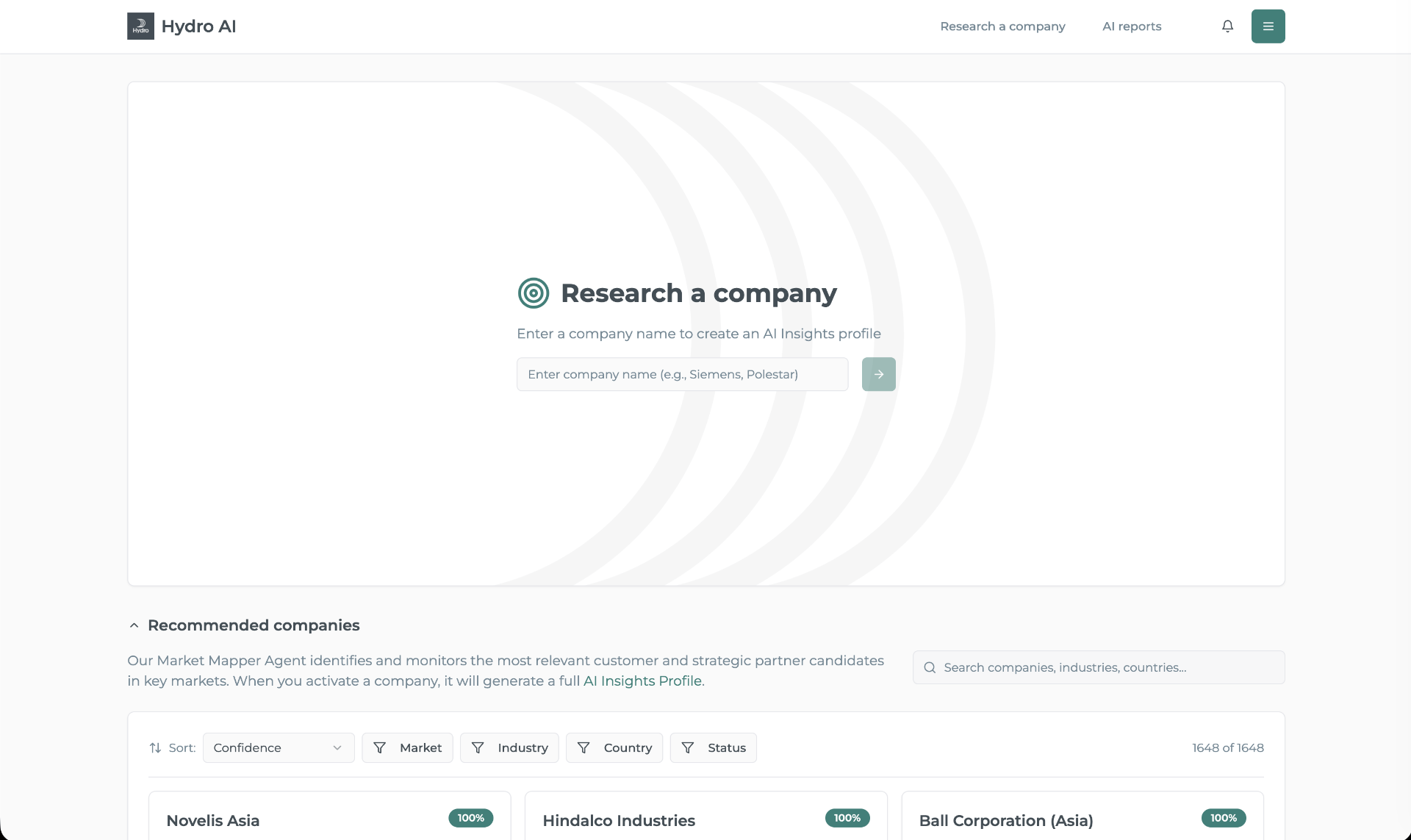 Hydro dashboard preview