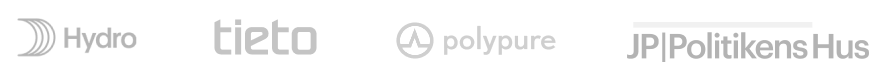 Customer logos - Hydro, Tieto, Polypure